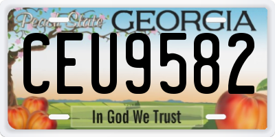 GA license plate CEU9582
