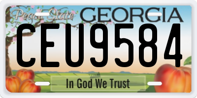 GA license plate CEU9584
