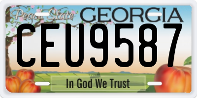 GA license plate CEU9587