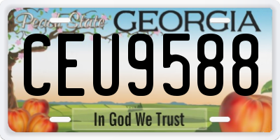 GA license plate CEU9588