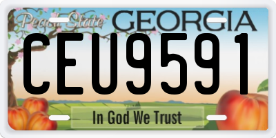 GA license plate CEU9591