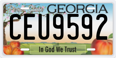 GA license plate CEU9592