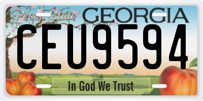 GA license plate CEU9594