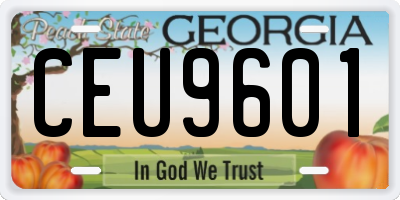 GA license plate CEU9601