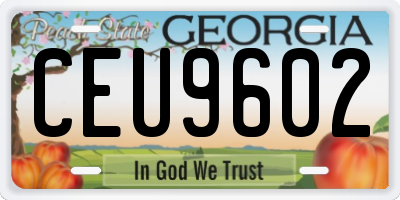 GA license plate CEU9602