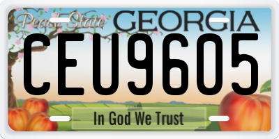 GA license plate CEU9605