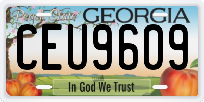 GA license plate CEU9609