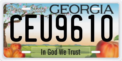 GA license plate CEU9610