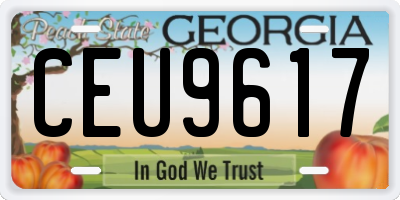 GA license plate CEU9617