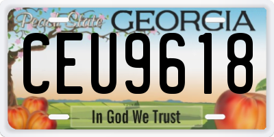 GA license plate CEU9618