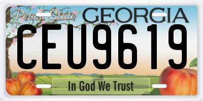 GA license plate CEU9619