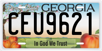 GA license plate CEU9621