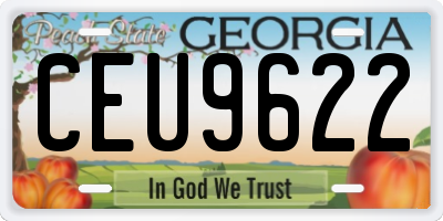 GA license plate CEU9622