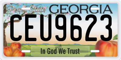 GA license plate CEU9623