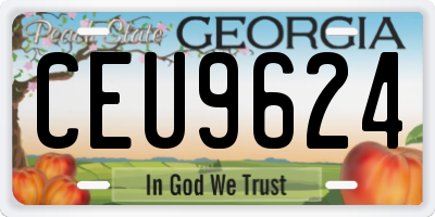 GA license plate CEU9624