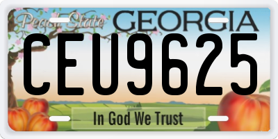 GA license plate CEU9625