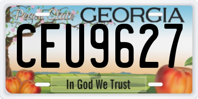 GA license plate CEU9627