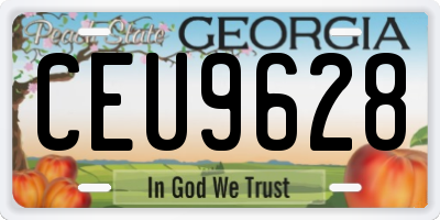 GA license plate CEU9628