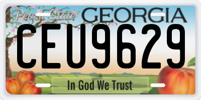 GA license plate CEU9629