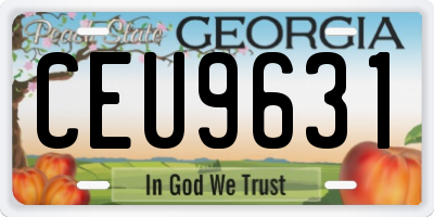 GA license plate CEU9631
