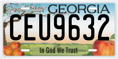 GA license plate CEU9632