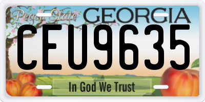 GA license plate CEU9635