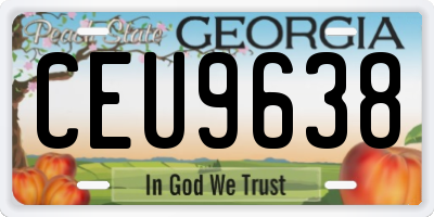 GA license plate CEU9638