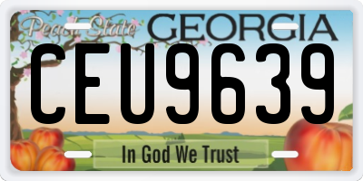 GA license plate CEU9639