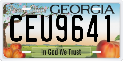 GA license plate CEU9641