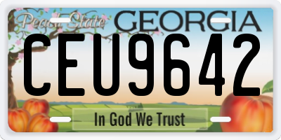 GA license plate CEU9642