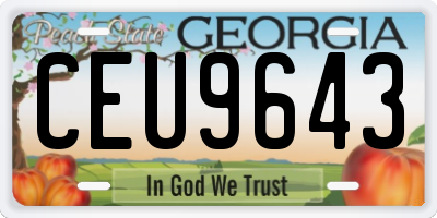 GA license plate CEU9643