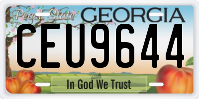 GA license plate CEU9644
