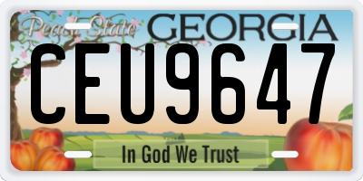 GA license plate CEU9647
