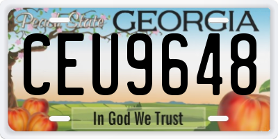 GA license plate CEU9648