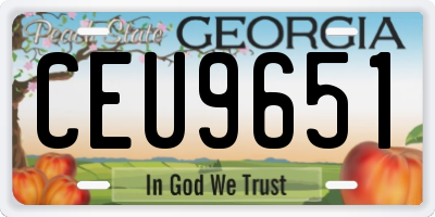 GA license plate CEU9651