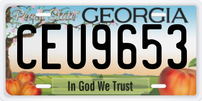 GA license plate CEU9653