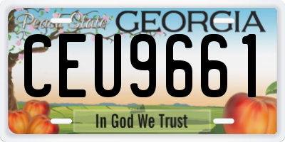 GA license plate CEU9661