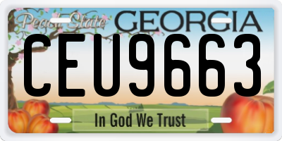 GA license plate CEU9663