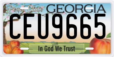 GA license plate CEU9665