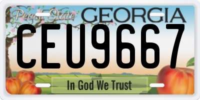 GA license plate CEU9667