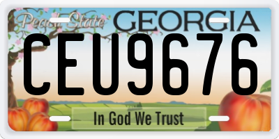 GA license plate CEU9676