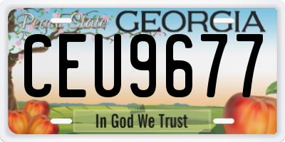 GA license plate CEU9677