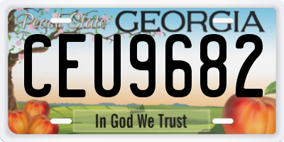 GA license plate CEU9682