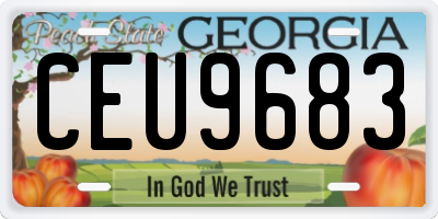 GA license plate CEU9683