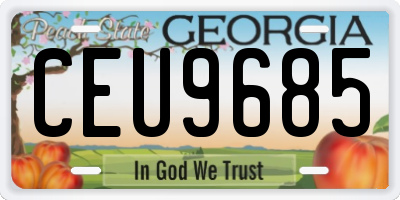 GA license plate CEU9685
