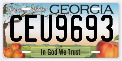 GA license plate CEU9693