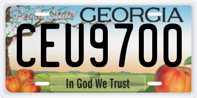 GA license plate CEU9700