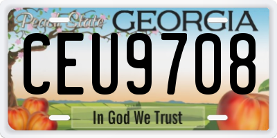 GA license plate CEU9708