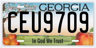 GA license plate CEU9709