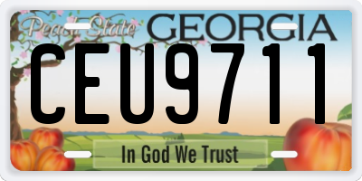 GA license plate CEU9711